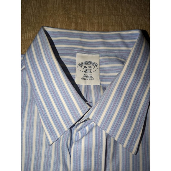 Brooks Brothers Other - Brooks Brothers Men's Blue Striped Long Sleeve Button Up Size 16-34
